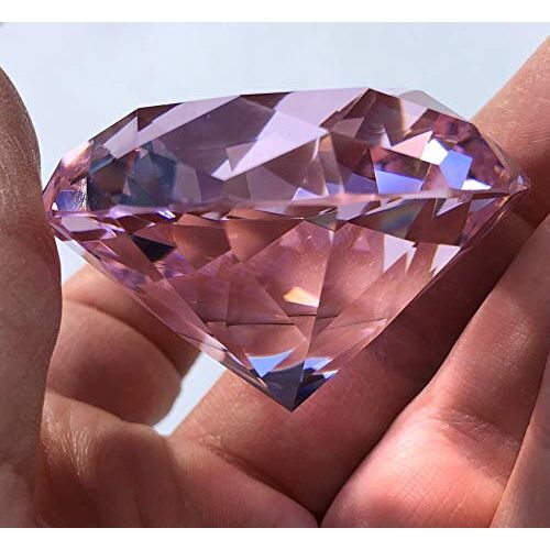 FAIRY TAIL & GLITZER FEE Glasdiamant kristalglas 5 cm diamant briljant decodiamant glas (roze)