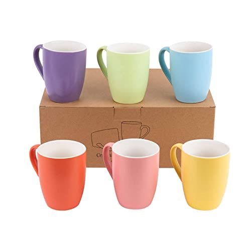 IRONABLE Koffie Kopjes Set  Koffie Mok Set Van 6  Koffie Mokken Porselein  Koffie Kopjes Set Modern  Cup Porselein  Drinkglazen Set  Kleurige Kopjes 330ml