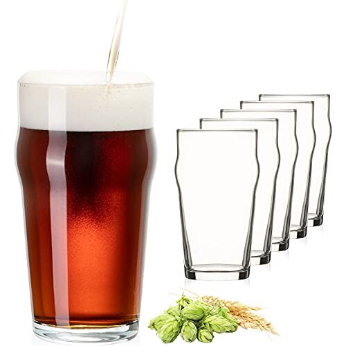 PLATINUX Bierglazen set 6 stuks 500 ml (max. 568 ml) pint glazen bierzijde van glas bier tarweglazen hoog bierglas