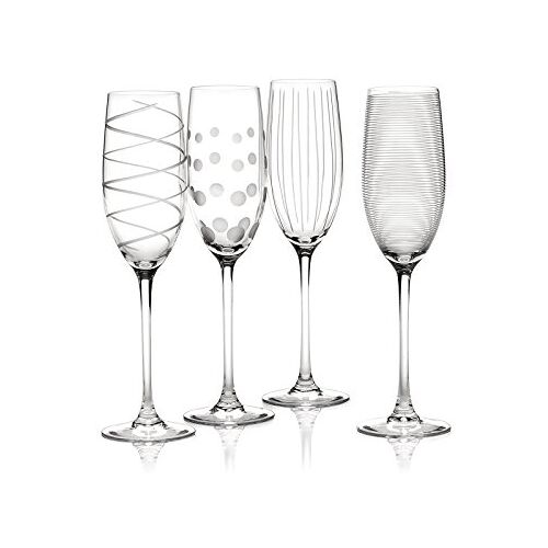 Mikasa Cheers glazen champagneglazen set, 4-delig, champagneglazen met extravagante ontwerpen, 250 ml