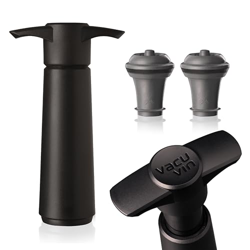 Vacu Vin Wine Saver Gift Set Zwart   1 x Vacuümpomp + 2 x Vacuüm Wijnstop