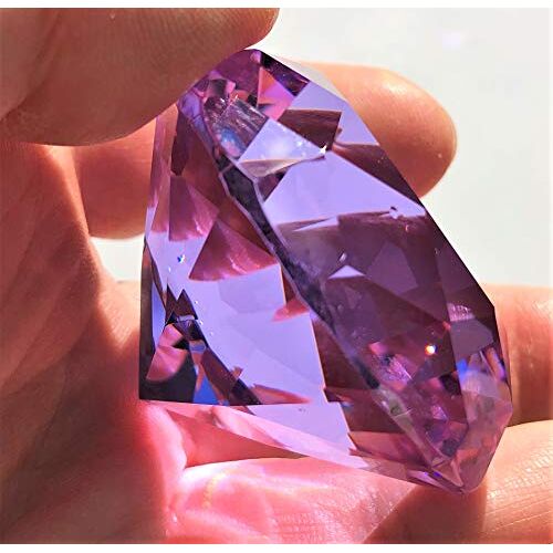 FAIRY TAIL & GLITZER FEE Glasdiamant kristalglas 5 cm diamant briljant decodiamant glas (lila)