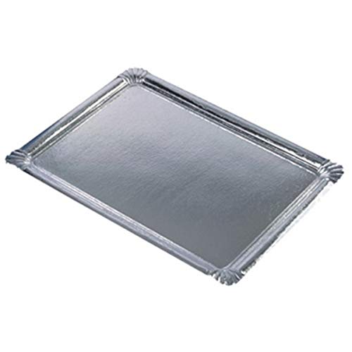 PAPSTAR 11331 10 serveerplaten PE-gecoat hoekig, 34 x 45,5 cm, zilver