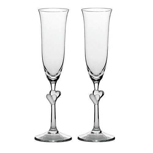 Stölzle Lausitz Champagneglas gesatineerd L'Amour 175 ml I 2 stuks I champagneglas vaatwasmachinebestendig I champagneglazen set 2 stuks onbreekbaar I als mondgeblazen I edele champagneglas