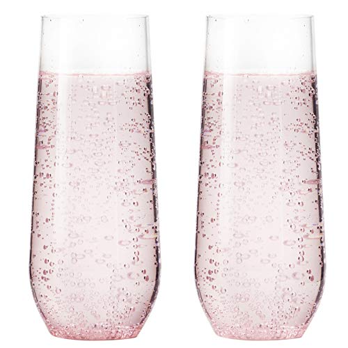 Youngever 16 Stuks 200ML Plastic Champagneglazen, Onbreekbare Champagne, Stemloze Champagneglazen, Champagne Glazen Plastic voor Feestjes, Verjaardagen, Bruiloften