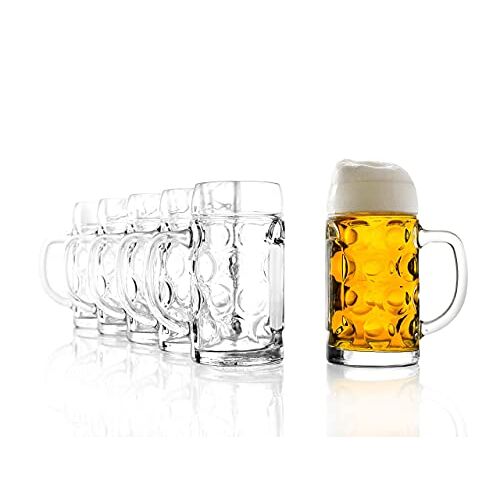 Stölzle Lausitz Bierpul ISAR / 6-delige set bierpullen 0,25 liter / stabiele bierpul 0,25 liter / bierglazen van soda limeglas / biertouw vaatwasmachinebestendig