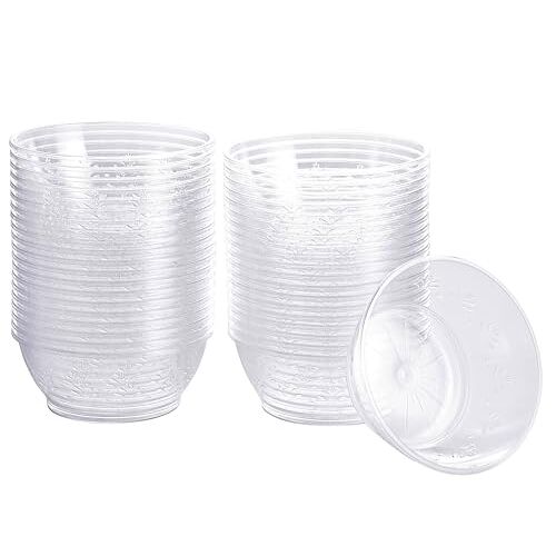 MATANA 40 Herbruikbare Kleine Plastic Schaaltjes voor Toetjes, Sauzen, Dipsausjes, 150ml Dessertkommen, Dessertschaaltjes voor Feestjes