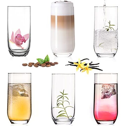 PLATINUX Elegant Glazen Drinkglazen 360ml (max. 440ml) Set van 6 Water Glazen Sap Glazen Lange Drinkglazen