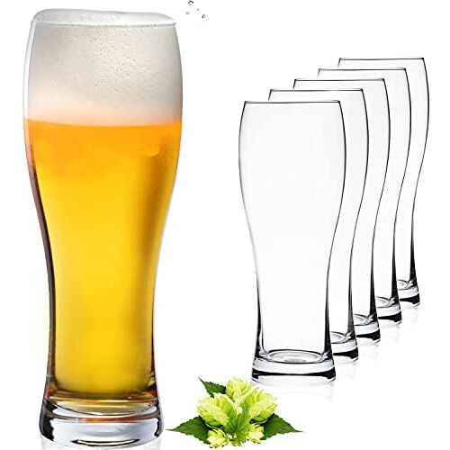 PLATINUX Klassieke bierglazen 500 ml (max. 660 ml) set 6-delig glas tarweglazen hoog bierglas bierpul 0,5 l