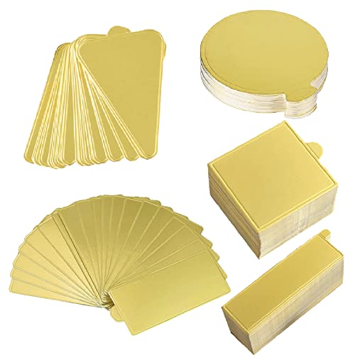 Counius 150 STUKS Mousse Cake Boards Mini Kartonnen Taart Bodems Wegwerp Vetbestendig Dessert Display Lade voor Cupcakes Brood Mousse Snoepjes Desserts