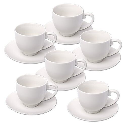 Schramm ® Espressokopjes-set 12-delige set 6 espressokopjes met 6 schoteltjes 100 ml espressokopjes-set