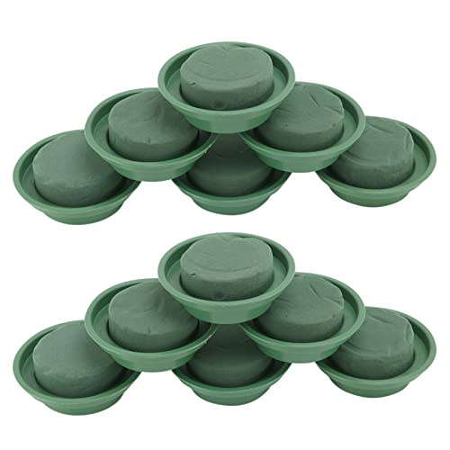 Bcowtte 12 stuks ronde bloemstukken in een kom, uniek design, voor op tafel, groen
