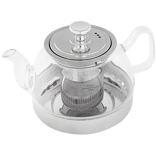 IBILI Glazen theepot met filter, Induction, boriumsilicaat, 0,8 liter, geschikt voor inductie