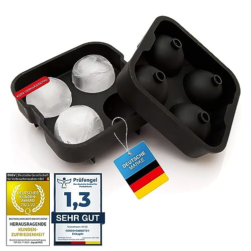 GOODS+GADGETS Ijsblokjesvorm Silicone Ijsblokjesbakje; Ijsblokjesbak Ijsblokjesmaker; Ijskoude drankjes met Eye-Catcher ijsblokjes voor Whisky, Cocktails, Sap en meer. (XXL ijsballen)