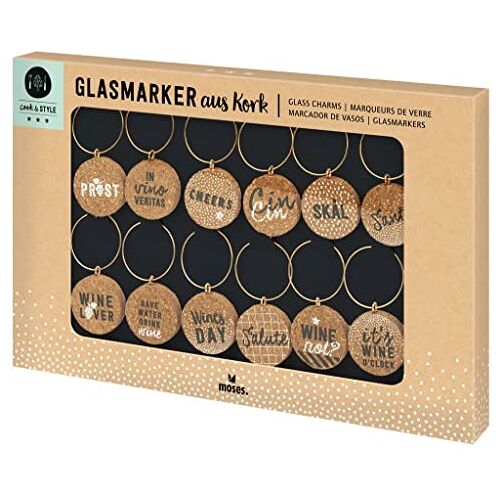 moses . Glazen markers set van 12 stuks, cook & style wijnglazen hangers voor wijnproeven of verjaardagsfeesten, glazen markering om de glazen te onderscheiden, hygiënisch en decoratief