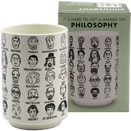 The Unemployed Philosophers Guild Het is Hard om een Handvat te Krijgen Op Filosofie Porselein Thee Cup Met 60 Western Filosofies