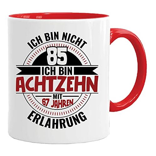 Acen Merchandise Verjaardagscadeaumok met spreuk, Ich Bin nicht 85 Ich Bin 18 mit 67 Jahre Ervaring, verjaardagscadeau cadeau-ideeën, cadeaus voor papa, opa-mok, cadeau-ideeën