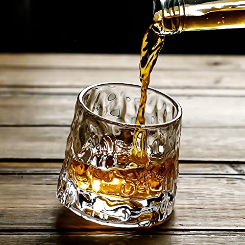 RESOYE Whiskey Bril Set van 4, Tumbler Bar Glazen Cup Ouderwetse Glazen Cup Whiskey Rocks Glas voor Drinken Bourbon Cognac Whisky Cocktails