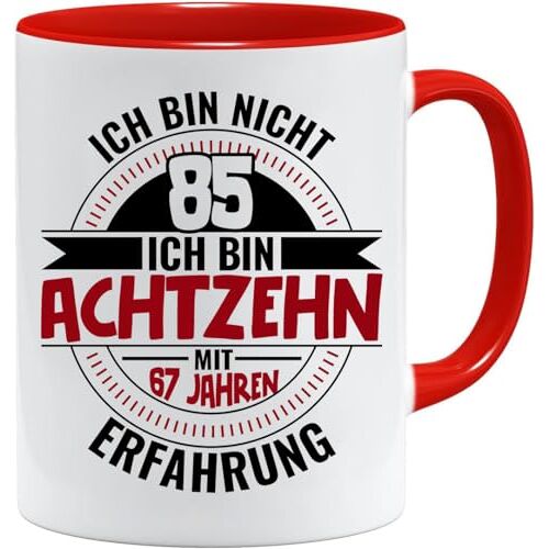 Acen Merchandise Verjaardagscadeaumok met spreuk, Ich Bin nicht 85 Ich Bin 18 mit 67 Jahre Ervaring, verjaardagscadeau cadeau-ideeën, cadeaus voor papa, opa-mok, cadeau-ideeën