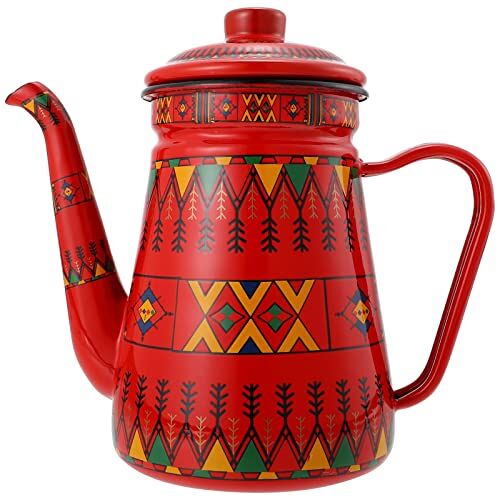 ASADFDAA Theepot Hot water teapot pot porcelain enamel teapot camping outdoor kettle teapot
