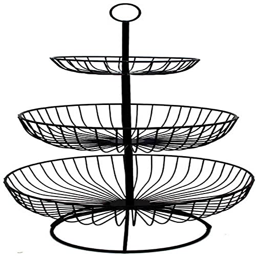 CLNBKLS 3-laags fruitmand Metalen fruitschalen voor de keuken Fruitrekken Fruitbroodopslagmand Fruitschaal Fruitdisplaystandaard