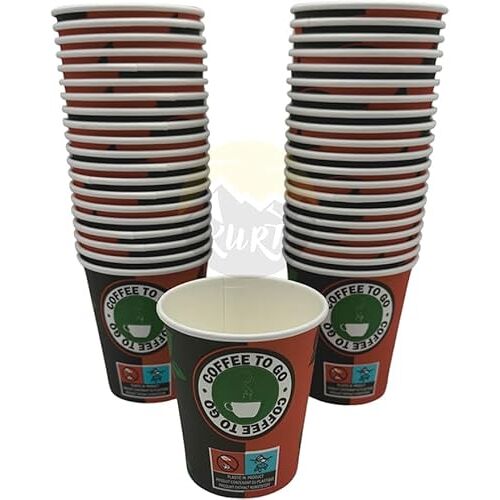 KURTT Wegwerp drinkbeker 200 ml 8 oz 500 stuks koffiebekerhouder voor onderweg wegwerp koffiemok drinkbeker koffiekopjes om mee te nemen gieten beker kartonnen bekers