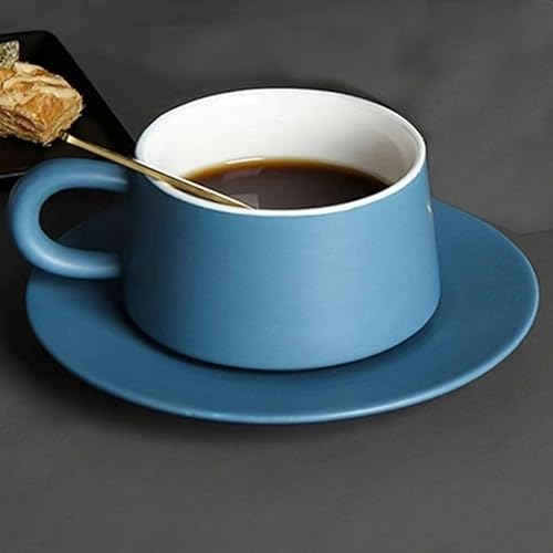 YOMMIOO Creatieve persoonlijkheidsbekers, keramische koffiebekers met lepels, simpele matte drinkbekers en creatieve thuisbekersets (Color : 2)