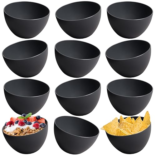 Hausfelder Bowl Set van 12 Mueslischaaltjes   Onbreekbare Soepkommen   750 ml Dessertschalen   Kom en Schalen Set (Antraciet-Zwart)