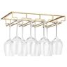 FOMANSH Wijnglazen rek onder kast Stemware Houder Metalen Wijnglas Organizer Bril Opslag Hanger voor Bar Keuken Goud 4 Rijen