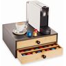 Navaris bamboe capsulehouder met lades 33 x 35 x 14 cm Koffiecups houder voor max. 72 cups Zwart