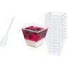 AllBags 50 stuks dessertbekers 60 ml dessertglazen set dessertbekers plastic dessertbekers met 50 stuks lepels herbruikbare dessertglazen plastic voor dessert, pudding mousse, party dessertkommen