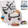 GOODS+GADGETS Picknickmand rieten picknickmand met picknickgerei, bestek, glazen, kurkentrekker (picknickmand 2 personen)