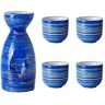 XineYuor Japanse keramische sake set, 4 stuks saké-bekers en sake pot traditionele keramische sake pot set voor restaurants, huizen, tavernes (B)