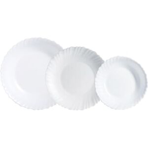 Luminarc Feston Opal-serviesset, 18-delig, voor 6 personen, magnetronbestendig, koelkastbestendig, stapelbaar Luminarc Feston Opal-serviesset, 18-delig, voor 6 personen, magnetronbestendig, koelkastbestendig, stapelbaar