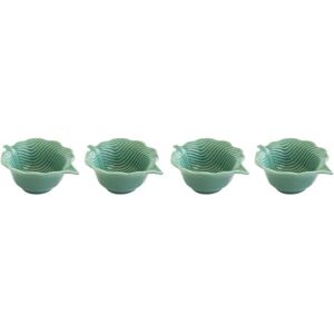 EASY LIFE Set van 4 kommen, 10,5 x 8 cm, tropische vorm, porselein, lichtgroen EASY LIFE Set van 4 kommen, 10,5 x 8 cm, tropische vorm, porselein, lichtgroen
