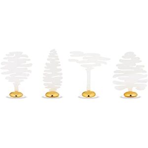Alessi Set van vier plaatsmarkeringen in staal, gekleurd met epoxyhars, wit met magneet in porselein, eenheidsmaat Alessi Set van vier plaatsmarkeringen in staal, gekleurd met epoxyhars, wit met magneet in porselein, eenheidsmaat