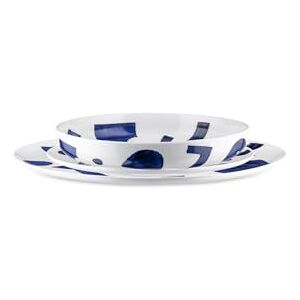 Alessi NF08S12 Tafelset 12-delig, porselein, wit, blauw Alessi NF08S12 Tafelset 12-delig, porselein, wit, blauw