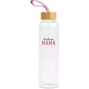 Grafik Werkstatt Drinkfles van glas met grappige spreuk met handvat lus 550 ml Wereldbeste Mama Grafik Werkstatt Drinkfles van glas met grappige spreuk met handvat lus 550 ml Wereldbeste Mama