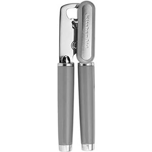 KitchenAid Klassieke multifunctionele blikopener en flesopener gemakkelijk te gebruiken, scheermesscherp roestvrijstalen snijwiel, zachte ergonomische handgrepen, grijs KitchenAid Klassieke multifunctionele blikopener en flesopener gemakkelijk te gebruiken, scheermesscherp roestvrijstalen snijwiel, zachte ergonomische handgrepen, grijs