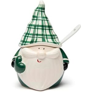 Excelsa Green winter kaas en suiker pot keramiek met kerstkabouter Excelsa Green winter kaas en suiker pot keramiek met kerstkabouter