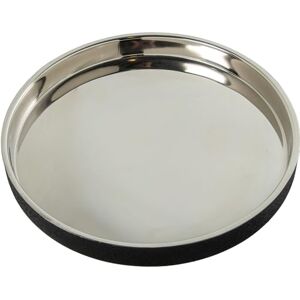DRW Rond dienblad van roestvrij staal, zwarte afdekking, 37 x 37 x 4 cm DRW Rond dienblad van roestvrij staal, zwarte afdekking, 37 x 37 x 4 cm