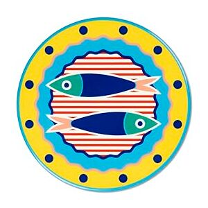 Excelsa Korfu onderzetter, dolomiet keramiek en kurk aan de onderkant, diameter 16 cm; decor in zeestijl Excelsa Korfu onderzetter, dolomiet keramiek en kurk aan de onderkant, diameter 16 cm; decor in zeestijl