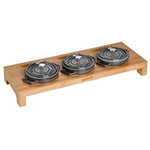 STAUB Serveerplank voor 3 mini cocottes, hout, 42 x 16 x 5 cm, 1 stuk STAUB Serveerplank voor 3 mini cocottes, hout, 42 x 16 x 5 cm, 1 stuk