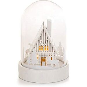 EUROCINSA Ref. 27157 paar kachels met wit houten huis met verlichting (zonder batterijen) 12,5 Øx20 cm 2 stuks, glas, eenheidsmaat EUROCINSA Ref. 27157 paar kachels met wit houten huis met verlichting (zonder batterijen) 12,5 Øx20 cm 2 stuks, glas, eenheidsmaat