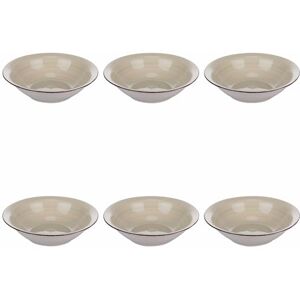 Tivoli Set van 6 soepborden, Ø 21,2 cm, van aardewerk, handbeschilderd, zand, 4 tinten Tivoli Set van 6 soepborden, Ø 21,2 cm, van aardewerk, handbeschilderd, zand, 4 tinten