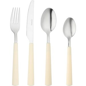 Grunwerg Bistro bestek, 16-delig, 18/0 roestvrij staal, gestreepte handgreep, wit Grunwerg Bistro bestek, 16-delig, 18/0 roestvrij staal, gestreepte handgreep, wit