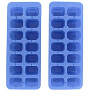 FACKELMANN 04212, lot de 2 bacs bleus, à capacité, bac pour 14 glaçons ijsblokjesvorm, blauw, 2 stuks, kunststof FACKELMANN 04212, lot de 2 bacs bleus, à capacité, bac pour 14 glaçons ijsblokjesvorm, blauw, 2 stuks, kunststof