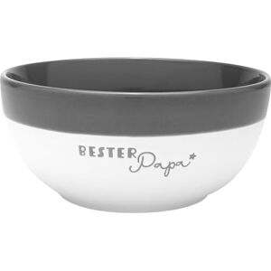 GRUSS & CO Schaal met motief Bester Papa, schaal van steengoed, gekleurd geglazuurd, met Garvur en spreuk, 60 cl, grijs, ontbijt, mueslikom, cadeau vaderdag, 48949 GRUSS & CO Schaal met motief Bester Papa, schaal van steengoed, gekleurd geglazuurd, met Garvur en spreuk, 60 cl, grijs, ontbijt, mueslikom, cadeau vaderdag, 48949