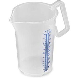 Thermohauser Maatbeker met gesloten handgreep, 1000 ml, kunststof PP, blauwe schaal in liter en milliliters, transparant Thermohauser Maatbeker met gesloten handgreep, 1000 ml, kunststof PP, blauwe schaal in liter en milliliters, transparant