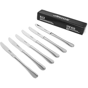 Arcos Madrid Serie 6 Tafelmessen in geschenkdoos, glad, eendelig monoblok van roestvrij staal, bladgrootte 115 mm, zilver Arcos Madrid Serie 6 Tafelmessen in geschenkdoos, glad, eendelig monoblok van roestvrij staal, bladgrootte 115 mm, zilver